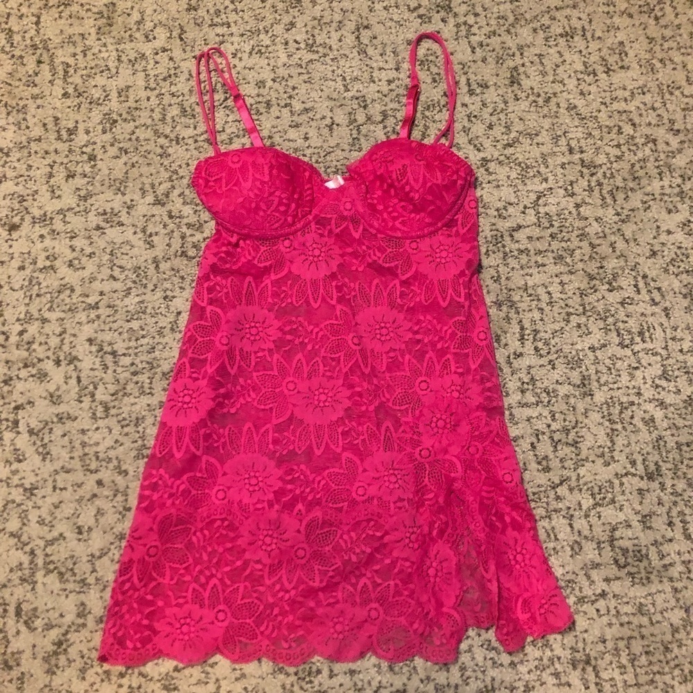 Victoria’s Secret Pink Floral Laced Lingerie Size 34B